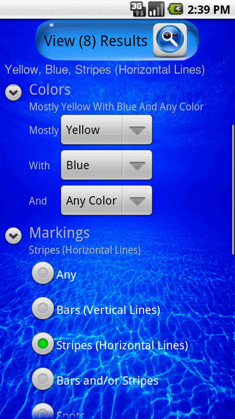 screenshot with characteristics marked